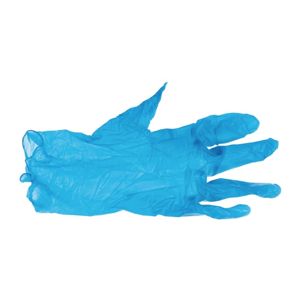 Vogue Powder Free Blue Vinyl Gloves