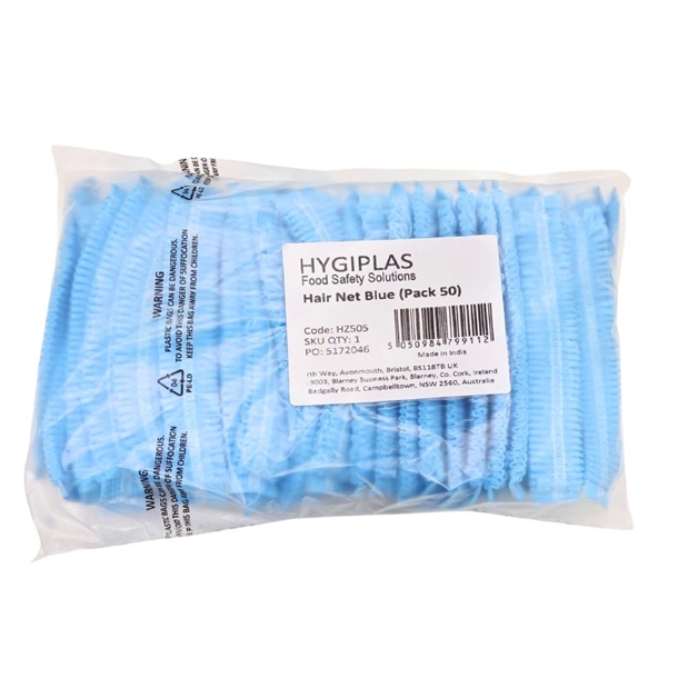Hygiplas Hair Nets Blue (50 Pack)