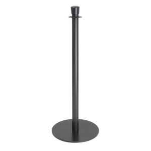 Bolero Flat Base Barrier Posts Black (2 Pack)