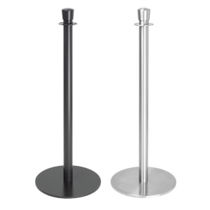 Bolero Flat Base Barrier Posts Black (2 Pack)