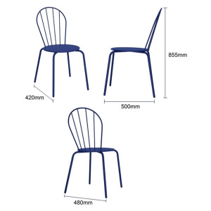 Bolero Adeline Side Chair Dark Navy (4 Pack)