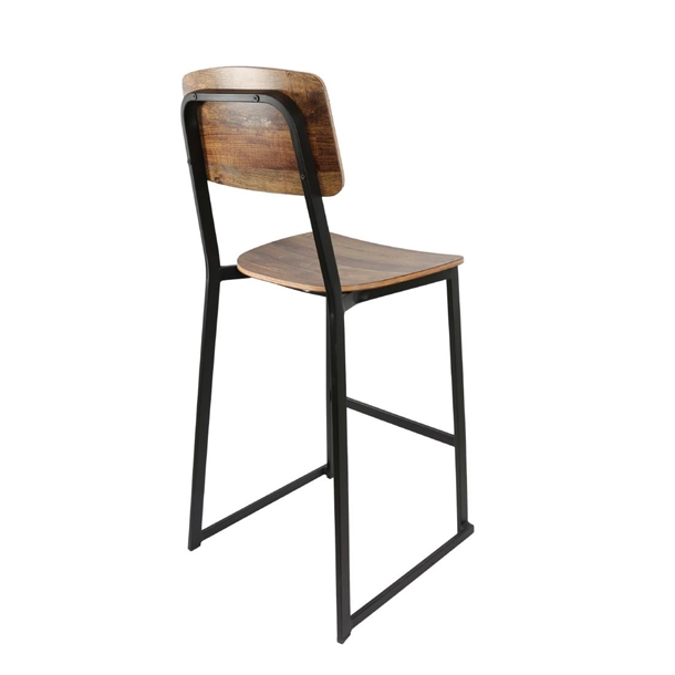 Furnlink Denver Rustic Wood Barstool  (2 Pack)