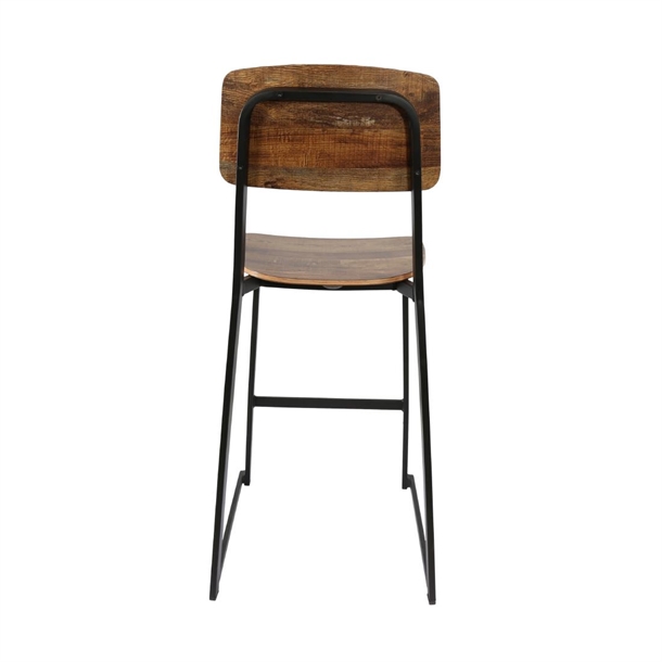 Furnlink Denver Rustic Wood Barstool  (2 Pack)