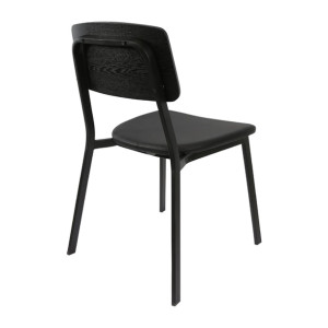 Furnlink Denver Black Vinyl/ Black Chair (2 Pack)
