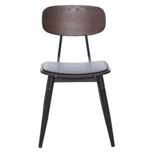 Durafurn Austin Chair Black PU Vinyl Seat & Wenge Backrest (2 Pack)