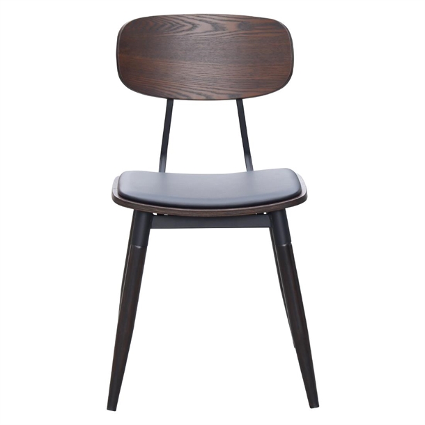 Durafurn Austin Chair Black PU Vinyl Seat & Wenge Backrest (2 Pack)
