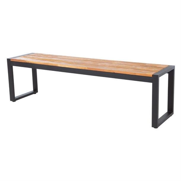Bolero Acacia Wood and Steel Industrial Benches 1600mm (2 Pack)