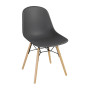 Bolero Arlo PP Moulded Side Chair Charcoal with Spindle Legs (2 Pack)