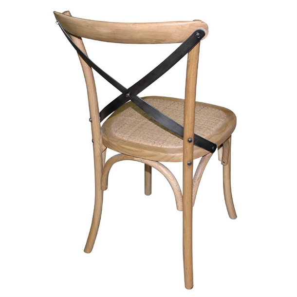 Bolero Natural Wooden Dining Chairs with Backrest (2 Pack)