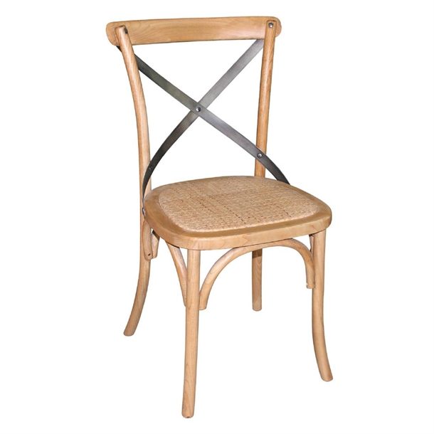 Bolero Natural Wooden Dining Chairs with Backrest (2 Pack)