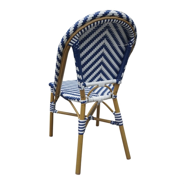 Bolero Parisian Style Rattan Side Chair Blue (2 Pack)