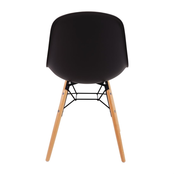 Bolero Arlo PP Moulded Side Chair Charcoal with Spindle Legs (2 Pack)
