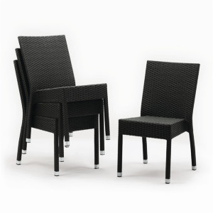 Bolero Wicker Side Chairs Charcoal (Pack of 4)