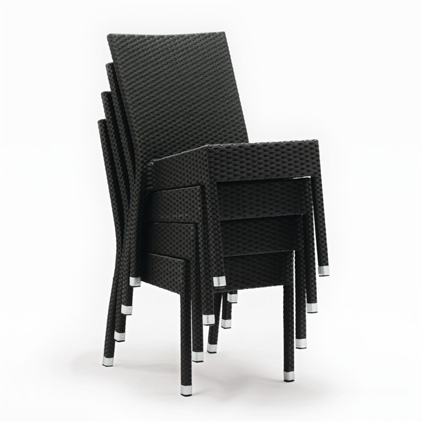 Bolero Wicker Side Chairs Charcoal (Pack of 4)