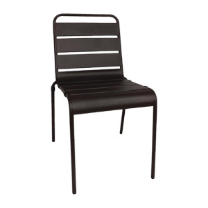 Bolero Black Slatted Steel Side Chairs (4 Pack)