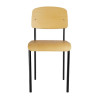 Bolero Wooden Dining Chairs with Black Steel Frame (4 Pack)