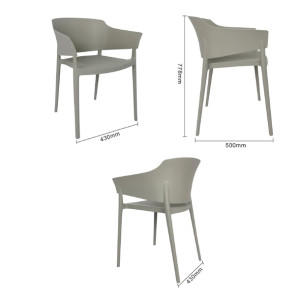 Bolero Lorenzo Cafe Chairs Medium Grey (2 Pack)