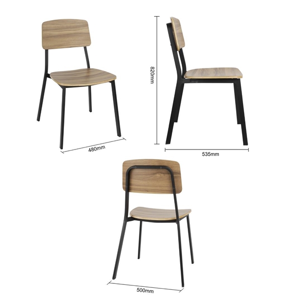 Bolero Beaufort Wooden Interior Dining Chairs (2 Pack)