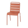 Bolero Terracotta Slatted Steel Side Chairs (4 Pack)