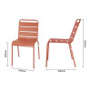 Bolero Terracotta Slatted Steel Side Chairs (4 Pack)