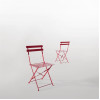Bolero Red Pavement Style Steel Folding Chairs (Pack of 2)