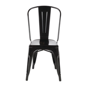 Bolero Black Steel Bistro Side Chair (4 Pack)