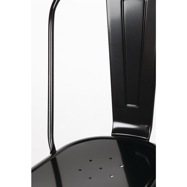 Bolero Black Steel Bistro Side Chair (4 Pack)