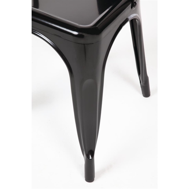 Bolero Black Steel Bistro Side Chair (4 Pack)
