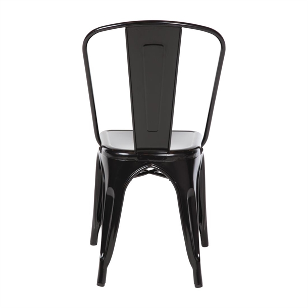 Bolero Black Steel Bistro Side Chair (4 Pack)