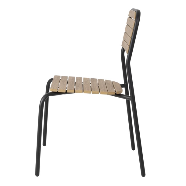 Bolero Santorini Wood Effect Outdoor Chairs (4 Pack)