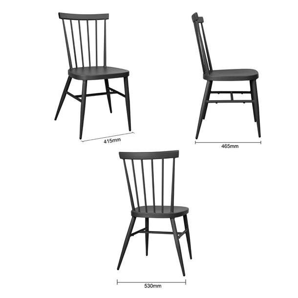 Bolero Windsor Aluminium Black Chairs (4 Pack)