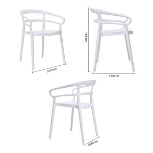 Bolero Mateo Café Chairs White (2 Pack)