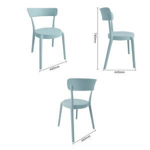 Bolero Mila Café Chairs Icy Blue (2 Pack)