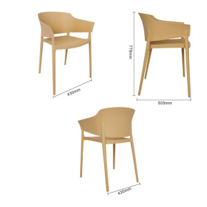Bolero Lorenzo Cafe Chairs Warm Cream (2 Pack)