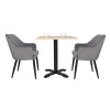 Bolero Lia Velvet Chairs Grey (2 Pack)