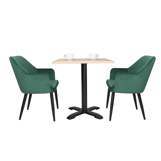 Bolero Lia Velvet Chairs Dark Green (2 Pack)