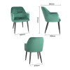 Bolero Lia Velvet Chairs Dark Green (2 Pack)