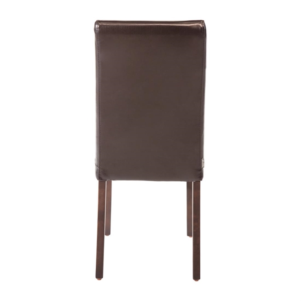 Bolero Faux Leather Dining Chairs Brown (2 Pack)