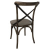 Bolero Wooden Dining Chair with Metal Cross Backrest Walnut Finish (2 Pack)