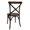 Bolero Wooden Dining Chair with Metal Cross Backrest Walnut Finish (2 Pack)