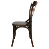 Bolero Wooden Dining Chair with Metal Cross Backrest Walnut Finish (2 Pack)
