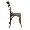 Bolero Wooden Dining Chair with Metal Cross Backrest Walnut Finish (2 Pack)