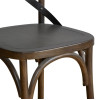 Bolero Wooden Dining Chair with Metal Cross Backrest Walnut Finish (2 Pack)