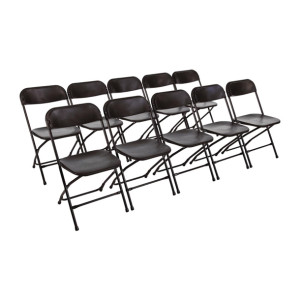 Bolero PP Folding Chairs Black (10 Pack)
