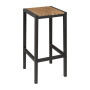 Bolero Black Steel & Acacia Wood Bar Stools (2 Pack)