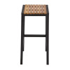 Bolero Black Steel & Acacia Wood Bar Stools (2 Pack)