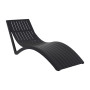 2 x Furnlink Slim Sunlounge - Black