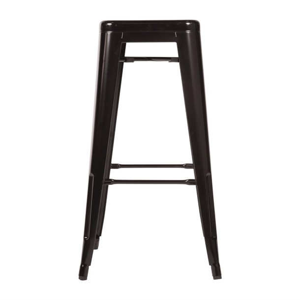Bolero High Metal Bar Stools Black (4 Pack)