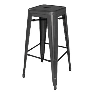 Bolero High Metal Bar Stools Black (4 Pack)