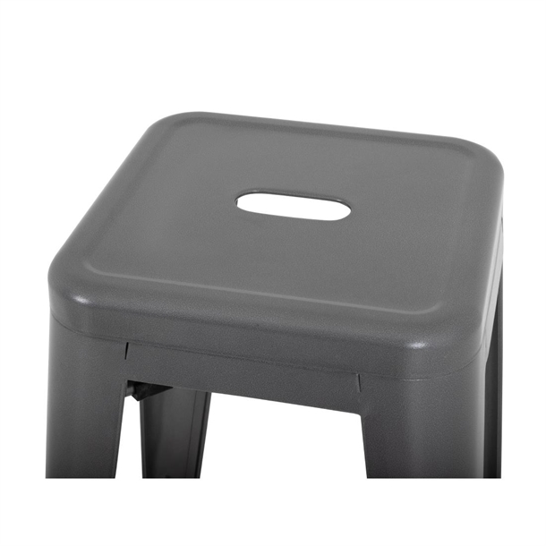 Bolero Bistro Metal High Bar Stool Gun Metal Grey (4 Pack)